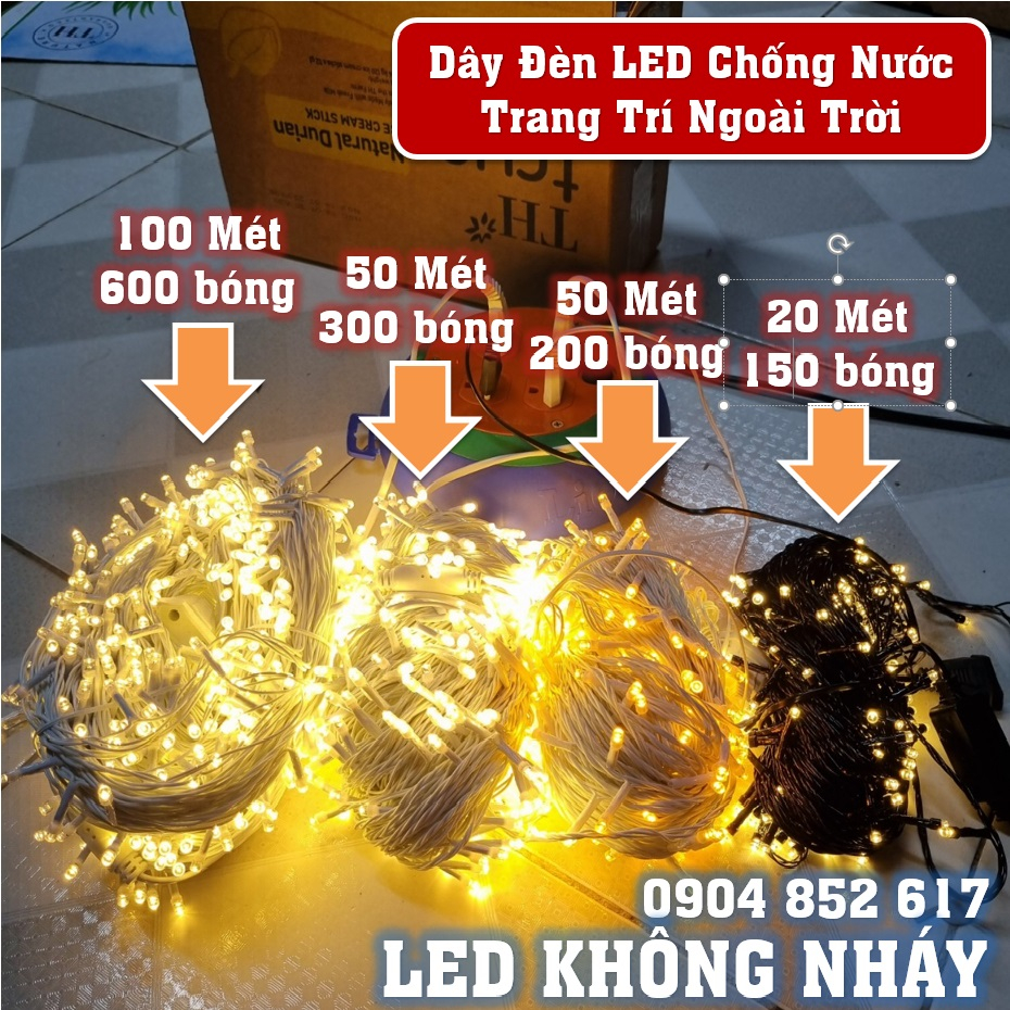 Đèn Led Dây Trang Trí 50M 100M 20M Chống Nước Đèn Nháy Trang Trí Noel