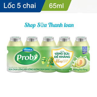 SỮA CHUA UỐNG PROBI DƯA GANG - LỐC 5 CHAI 65ML
