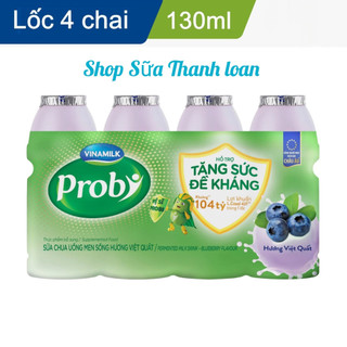 SỮA CHUA UỐNG PROBI VIỆT QUẤT - LỐC 4 CHAI 130ML