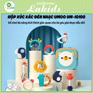 Xúc xăc gặm nướu cho bé UMOO bộ đồ chơi cho bé sơ sinh 10 chi tiết có hộp đựng - Lakids 
