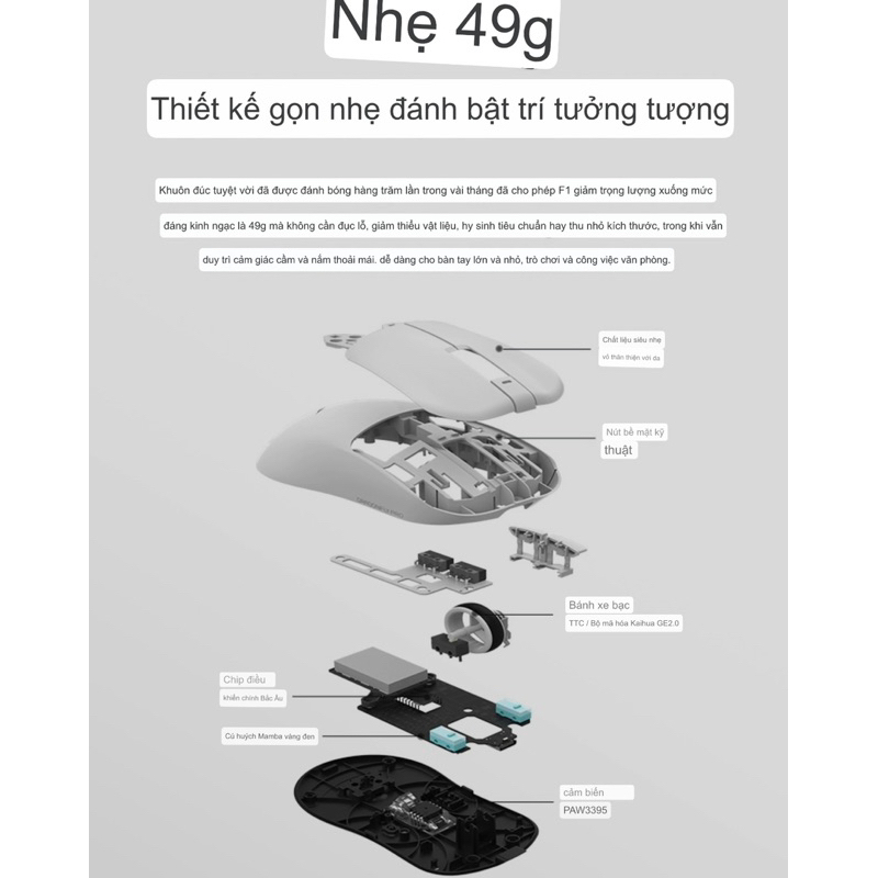 Chuột Không Dây VGN Dragonfly F1 PRO/ F1 PROMAX/ F1 MOBA CHÍNH HÃNG