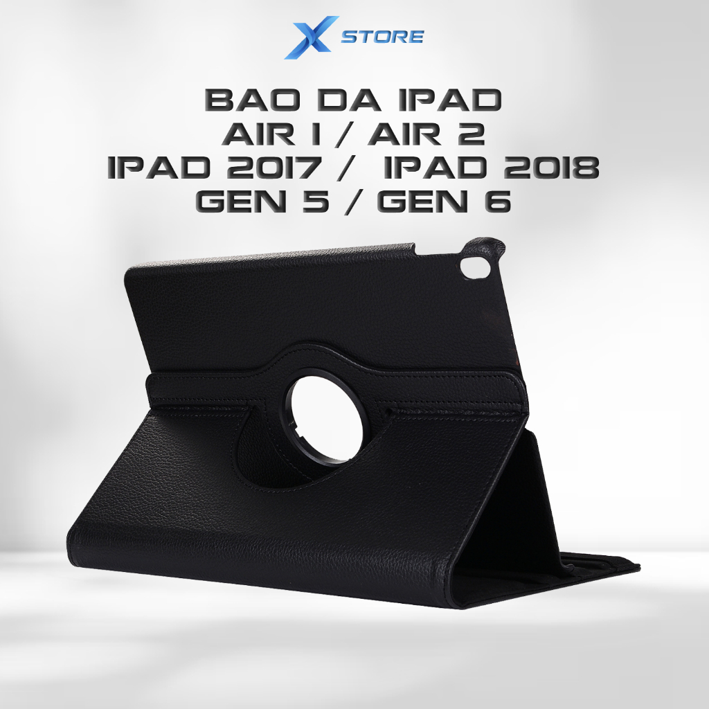 Bao da ốp lưng Ipad Air 1 / ipad Air 2 / Ipad 2017 /  ipad 2018 / gen 5 / gen 6 / Pro xoay 360 độ 9.7in