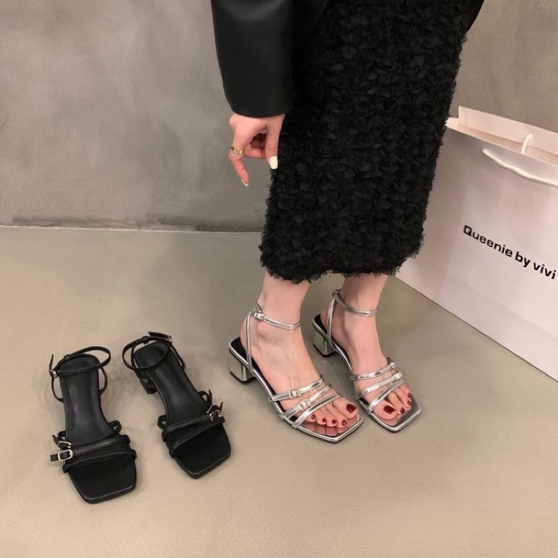 Giày cao gót khoá cài trang trí có big size 35-45
