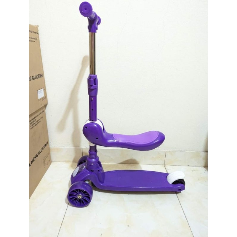 Xe trượt scooter chòi chân có đèn nhạc đa năng 2in1 cho bé🍒🍒freeship🍒🍒cho bé 1-6 tuổi