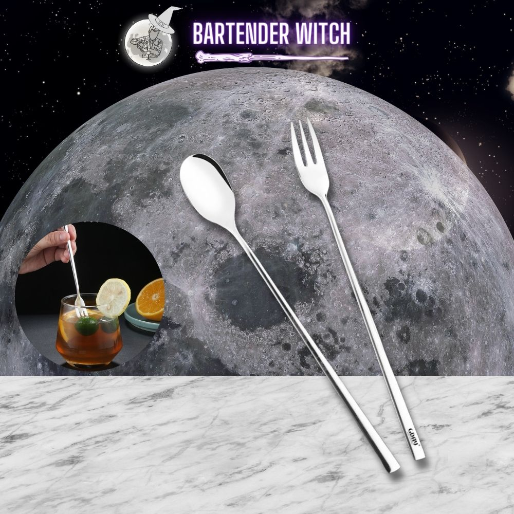 Thìa Dĩa Inox304 Cán Dài Hàn Quốc, Dùng Uống Nước Hoa Quả, Coctail - BARTENDER WITCH