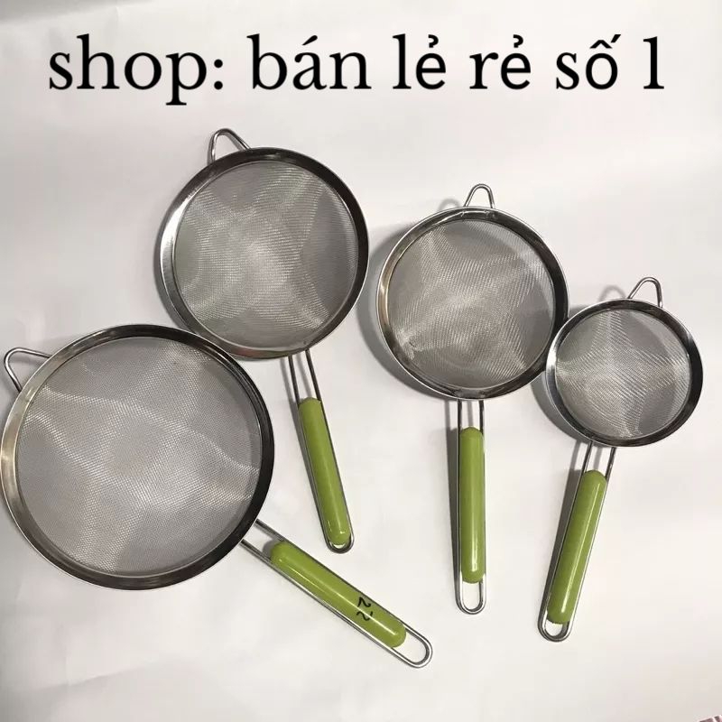 Rây Lọc Viền Inox Cán Xanh Cao Cấp siêu mịn