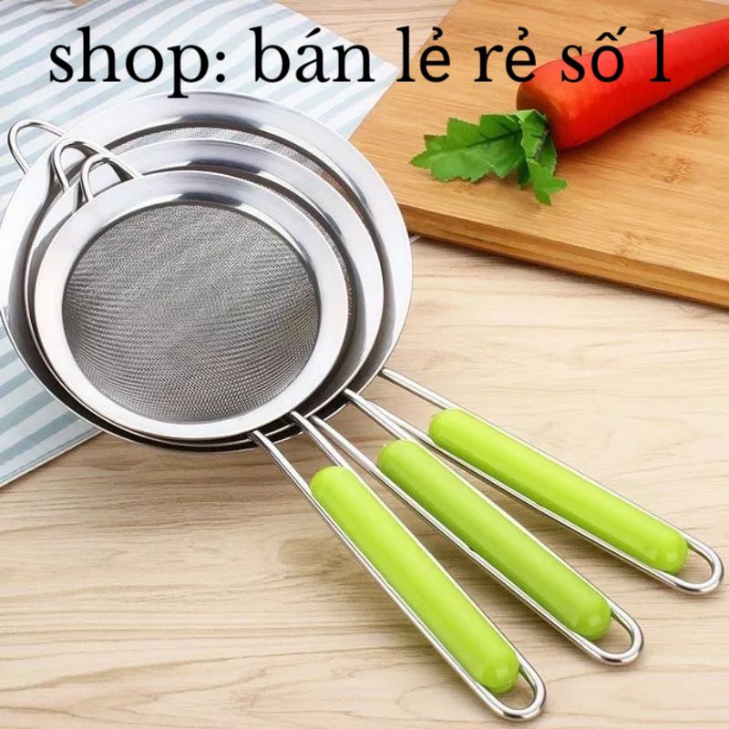 Rây Lọc Viền Inox Cán Xanh Cao Cấp siêu mịn