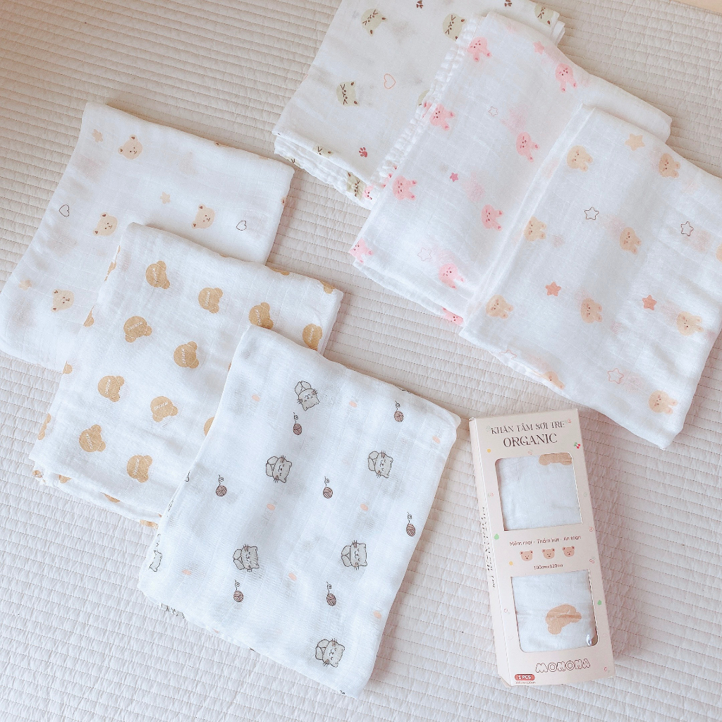 Khăn Tắm Kiêm Chăn Đắp Cho Bé Sợi Tre Siêu Mềm Mịn | Chăn cho bé sơ sinh