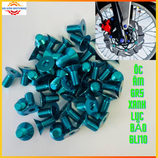 ✍ ốc lòng âm / ốc gr5 màu xanh lục bảo 6li10 gắn lòng đĩa