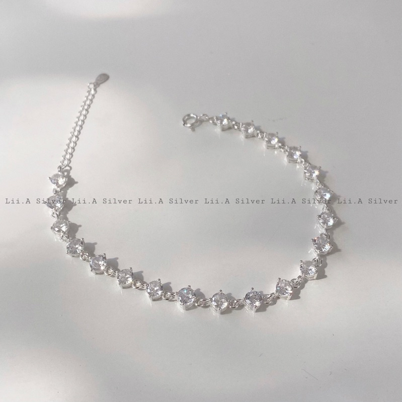 Lắc tay bạc nữ bạc S99 đính đá lấp lánh Lii.A Silver