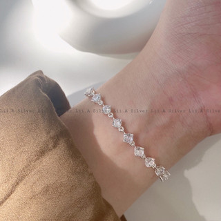 Lắc tay bạc nữ bạc S99 đính đá lấp lánh Lii.A Silver