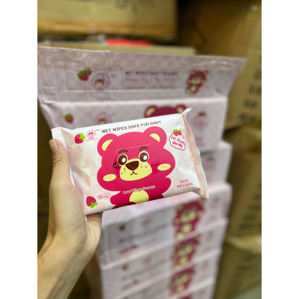 ⛔GIADUNGHOANGMAI⛔ Giấy ướt gấu dâu