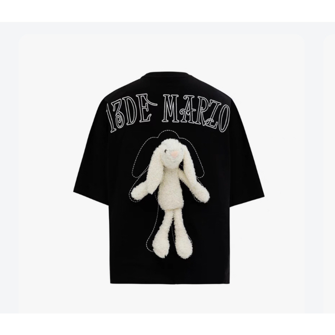 Áo thun gia đình gấu 13 demarzo tặng kèm thỏ trắng cho bé, áo phông trẻ em unisex dáng rộng - Winni Kids