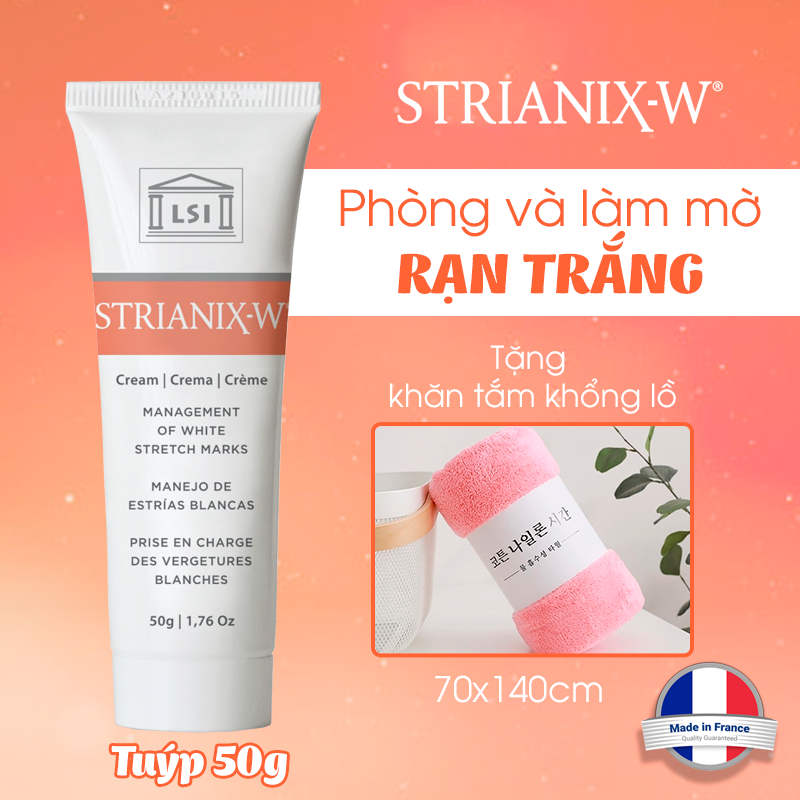 Kem Chống Rạn Da STRIANIX-W 50g Ngăn Ngừa Và Làm Mờ Rạn Trắng Nhập Khẩu Từ Pháp [Tặng kèm Khăn Tắm]