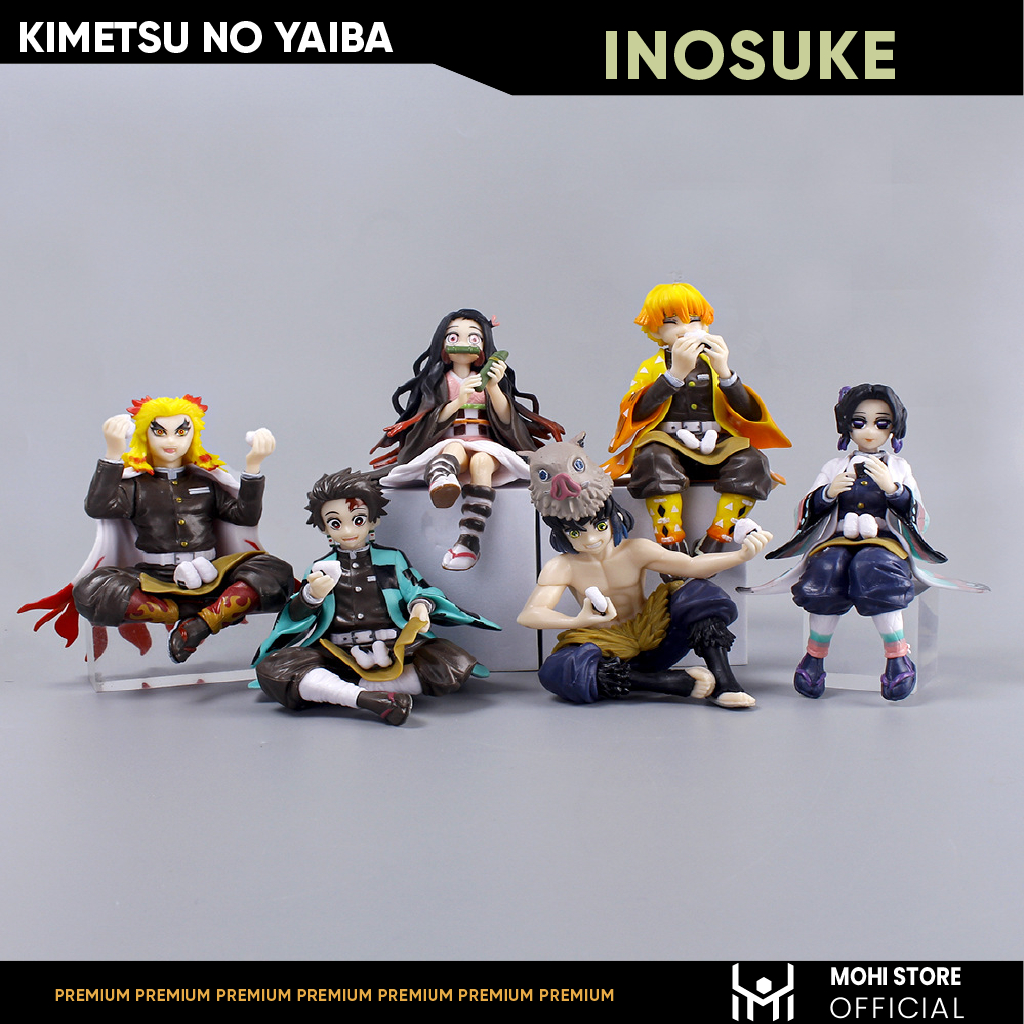 Mô Hình Kimetsu No Yaiba Inosuke dáng ngồi cao 9cm - Figure Thanh gươm diệt quỷ - No Box