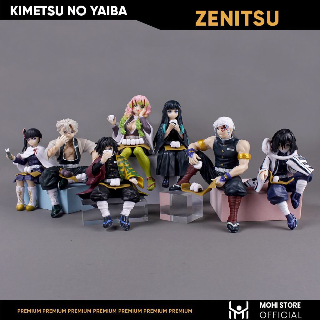 Mô Hình Kimetsu No Yaiba Zenitsu dáng ngồi cao 13cm - Figure Thanh gươm diệt quỷ - No Box