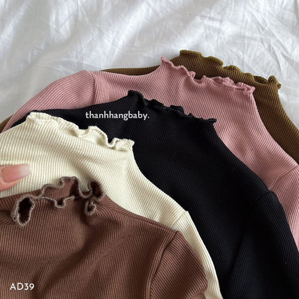 Áo giữ nhiệt cho bé gái, áo dài tay len tăm cho bé Thanh Hằng Baby 11 - 31 kg