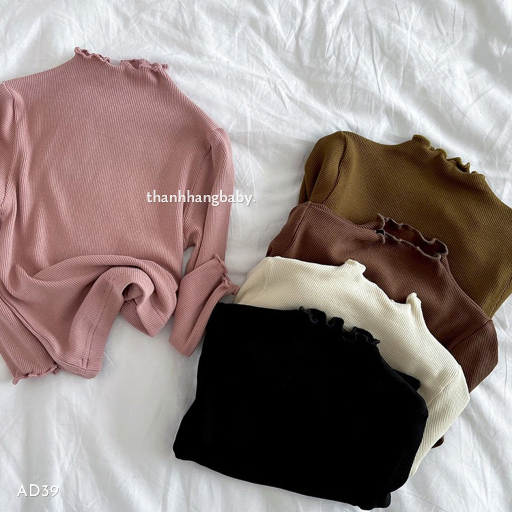 Áo giữ nhiệt cho bé gái, áo dài tay len tăm cho bé Thanh Hằng Baby 11 - 31 kg