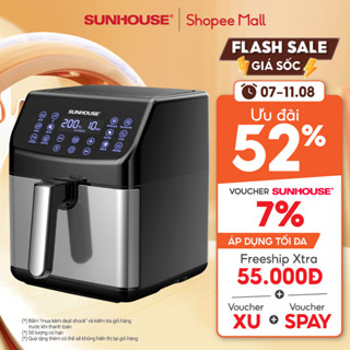 Nồi chiên không dầu 6L Sunhouse SHD4087 dung tích 6L | Đa chức năng 12 trong 1 | Cài đặt thời gian, nhiệt độ chính xác
