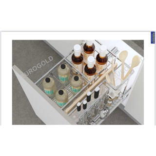  Giá Để Dao Thớt Gia Vị Kệ Đựng Gia Vị Dao Thớt Nan Vuông inox 304 Ray Âm Giảm Chấn - CHÍNH HÃNG EUROGOLD  bộ đầy đủ  