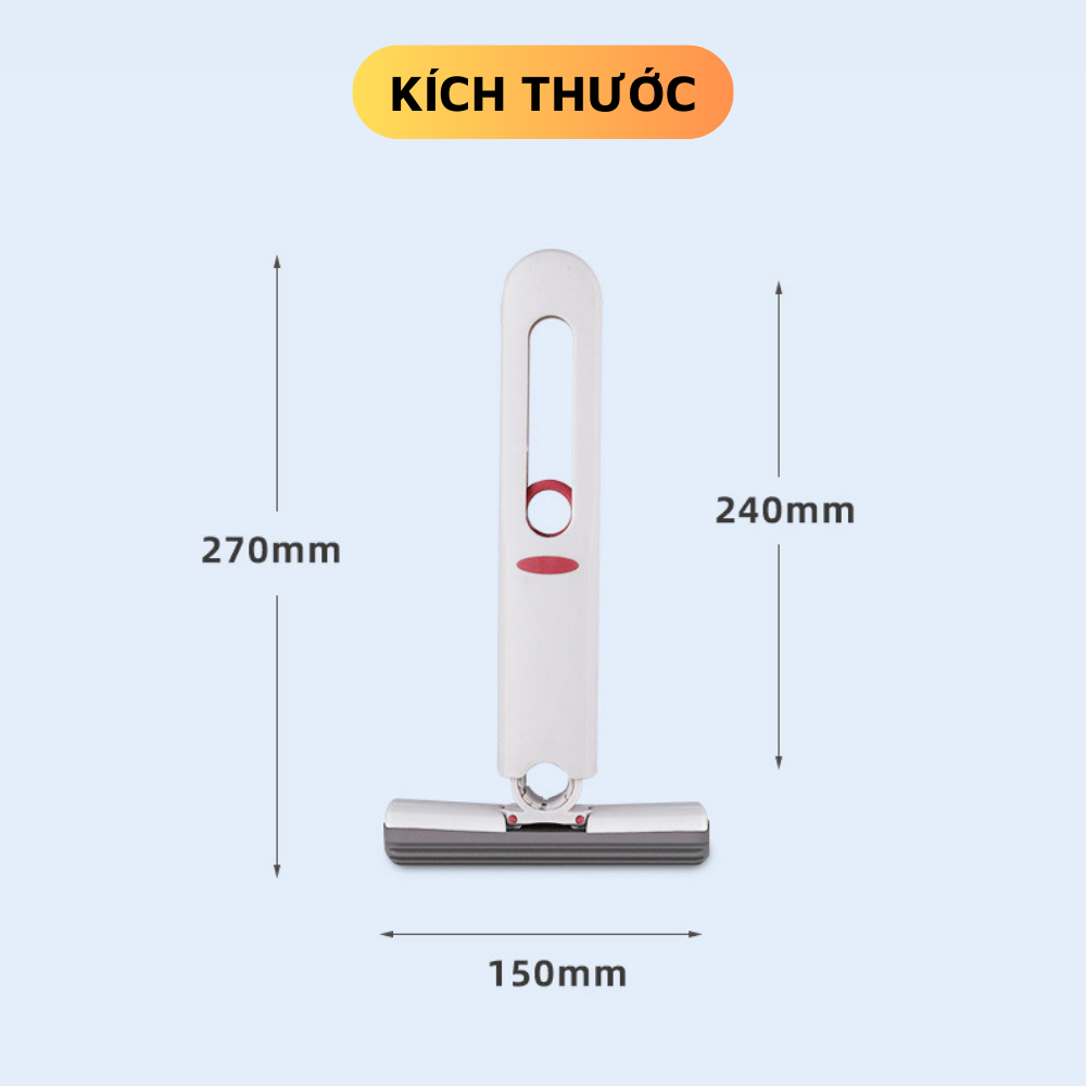Cây Lau Bàn Mini Gấp Gọn Tự Vắt Thông Minh 25cm, Bọt Biển Siêu Thấm Hút