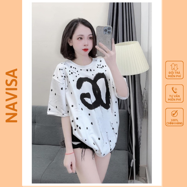 Áo thun nam nữ unisex form rộng tay lỡ in chữ G MỚI phong cách Hàn QUỐC NAVISA M969
