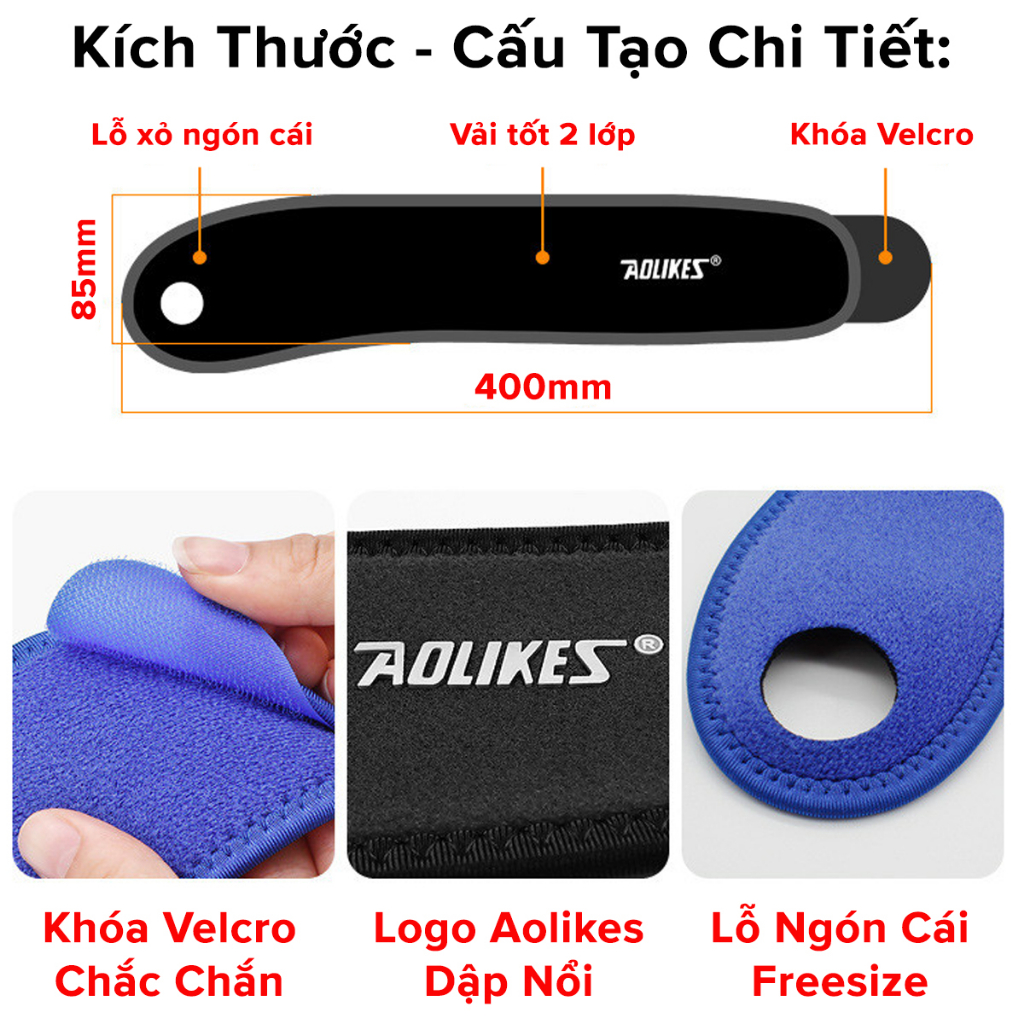 Băng Quấn Bảo Vệ Cổ Tay Chính Hãng Aolikes AL7937 Hỗ trợ Nẹp Khớp Cổ Tay Tập Gym Tập Thể Thao Quần Vợt Chọn Màu Cao Cấp