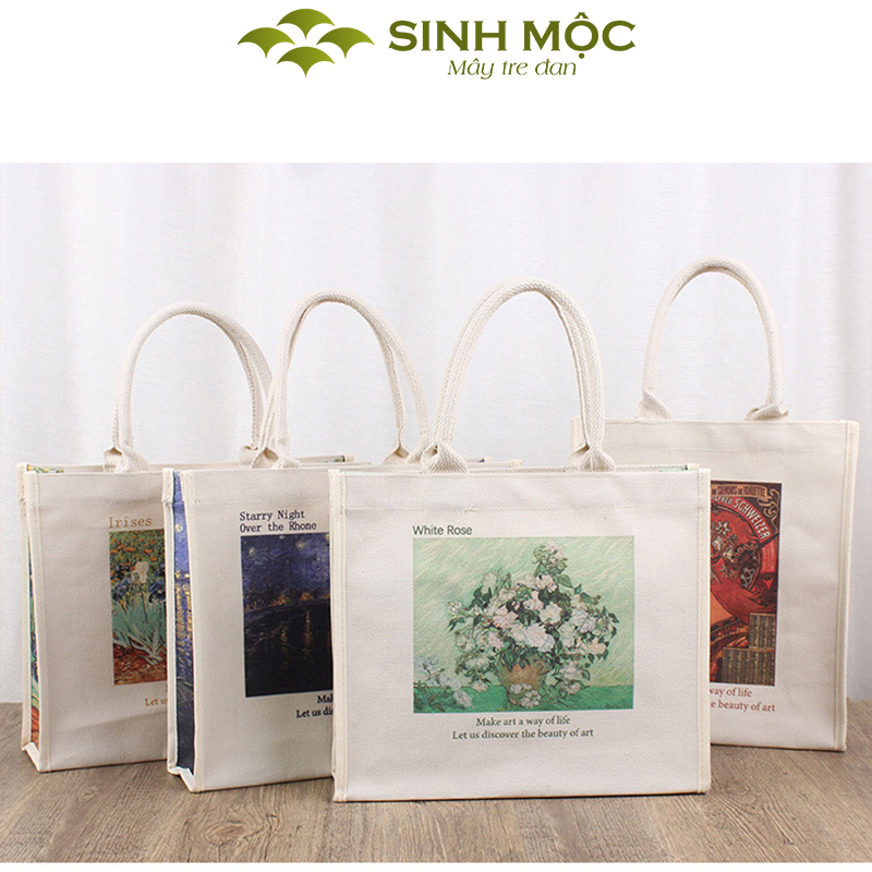 Túi du lịch, túi chống nước, túi in tranh, Sinh mộc - M3045