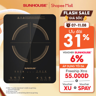 Bếp từ đơn Sunhouse SHD6803 | Công suất 2000W | Bảo hành chính hãng 12 tháng | Phím bấm điện tử | 8 chế độ nấu
