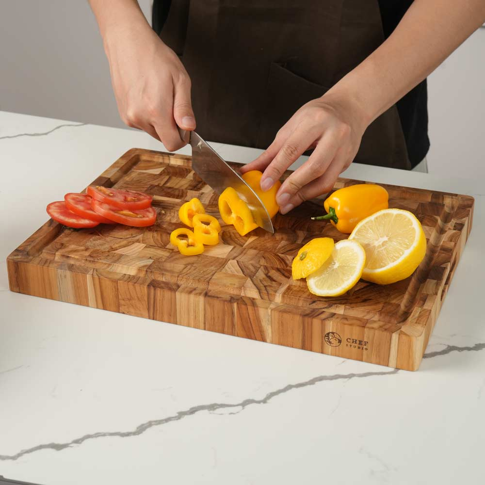 Thớt gỗ Teak Chef Studio cao cấp hình chữ nhật 20x30 cm dày 2.5 cm, đa dụng