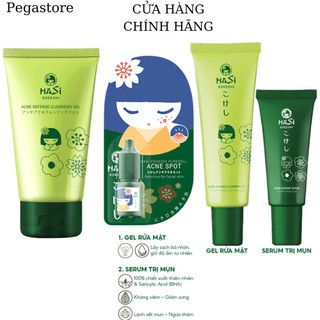 Chấm mụn hasi kokeshi puredoll serum chấm còi mụn 5ml / sữa rửa mặt da mụn acnes hasi / set serum & gel rửa mặt mụn hasi