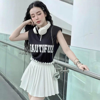 Chân váy  ngắn Xếp ly Kèm Đai MiniHouse