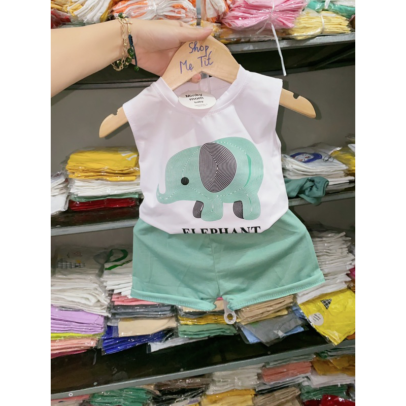Bộ cotton hình Con Voi cho bé ❤️
