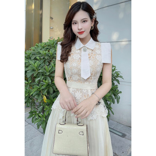 Đầm dự tiệc váy đi tiệc thiết kế sang trọng vải ren tơ cao cấp Tahe V336