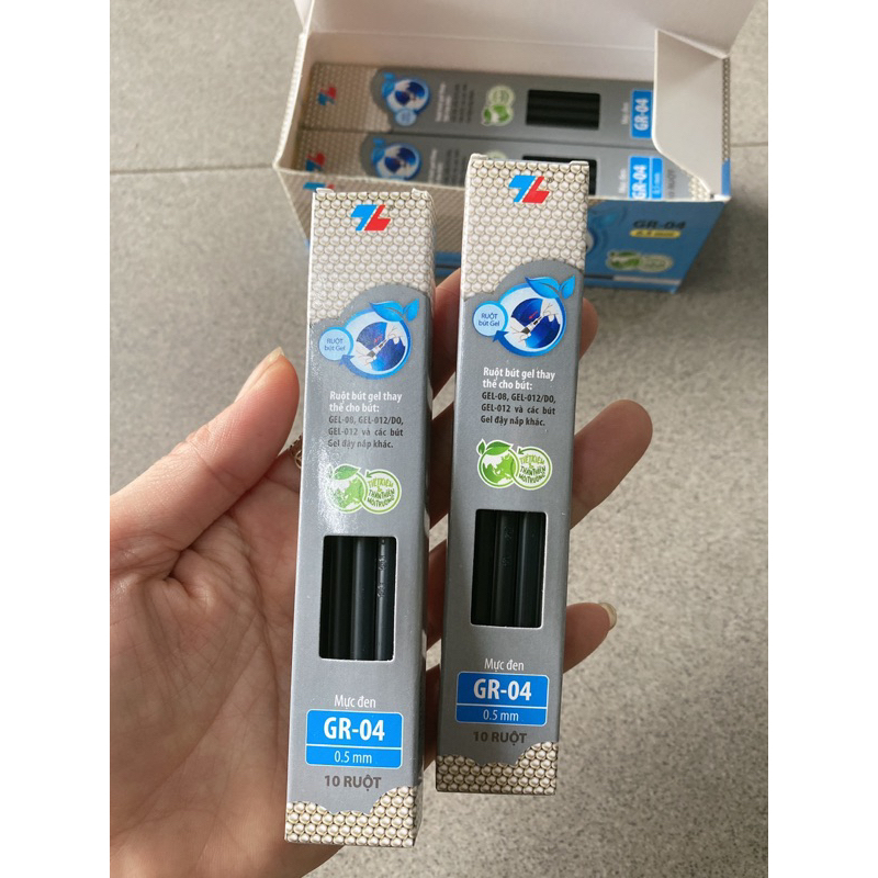 Hộp 10 ruột thay thế bút gel Thiên Long GR-04