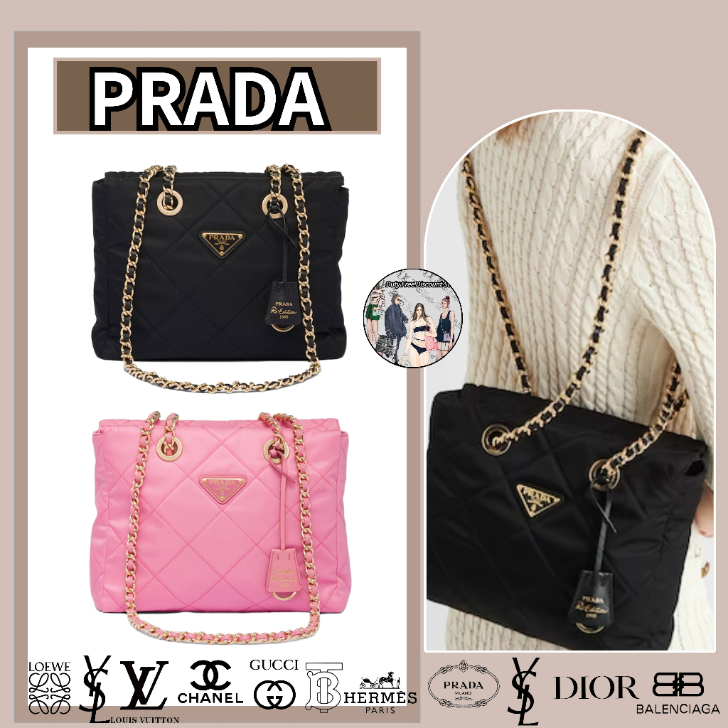 hàng hiệu Túi tote nylon tái chế Prada Re-Nylon/túi nữ/túi xách/túi đeo vai/mẫu mới nhất