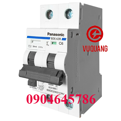 Cầu dao chống giật RCBO Panasonic 2P 6A,16A,20A,25A,32A,40A,50A,63A 30mA 6kA 240VAC BBDE