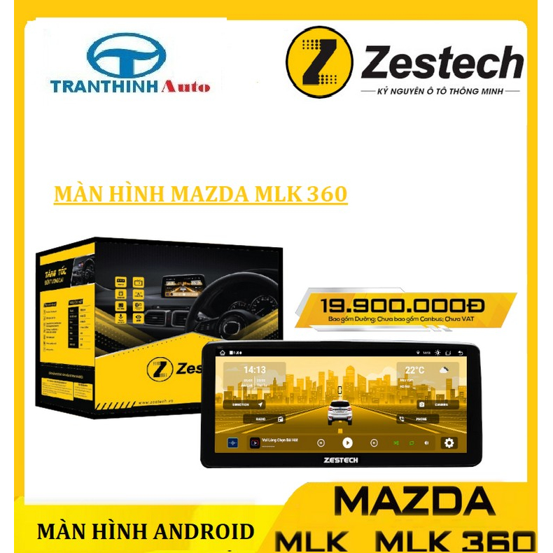 Màn Hình DVD Android Ô Tô zestech mazda mlk&mlk360 10.25 inch hàng chính hãng cao cấp Tặng Vietmaps1lắp sim 4G