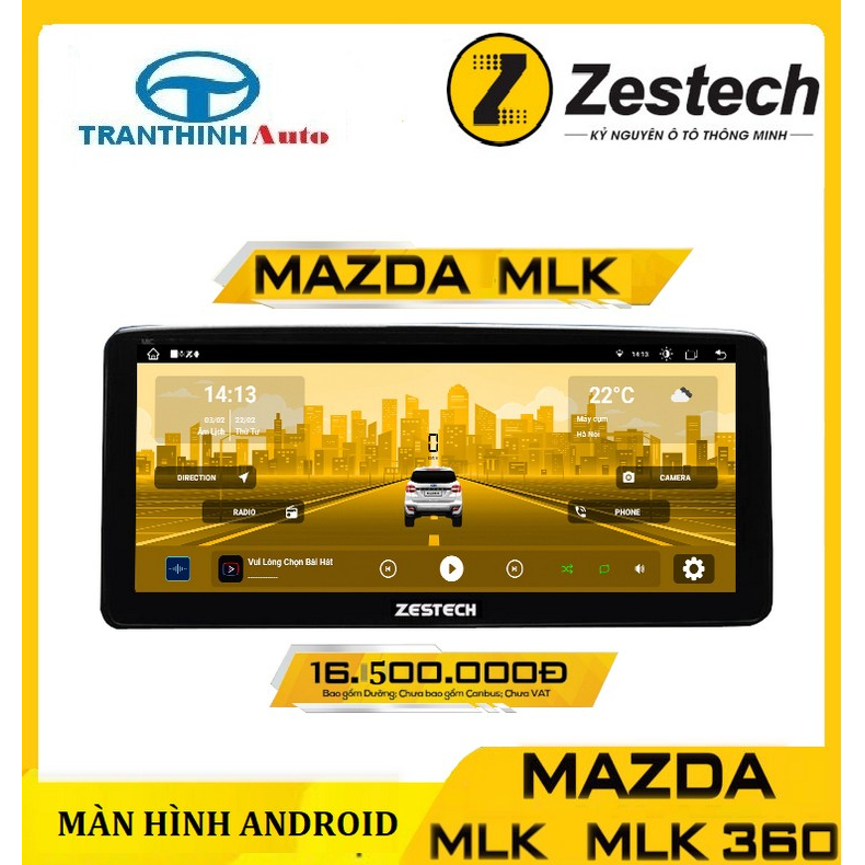 Màn Hình DVD Android Ô Tô zestech mazda mlk&mlk360 10.25 inch hàng chính hãng cao cấp Tặng Vietmaps1lắp sim 4G