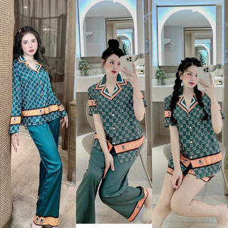 Bộ Lụa xước Hàng Thiết kế Gu Xanh mẫu mới