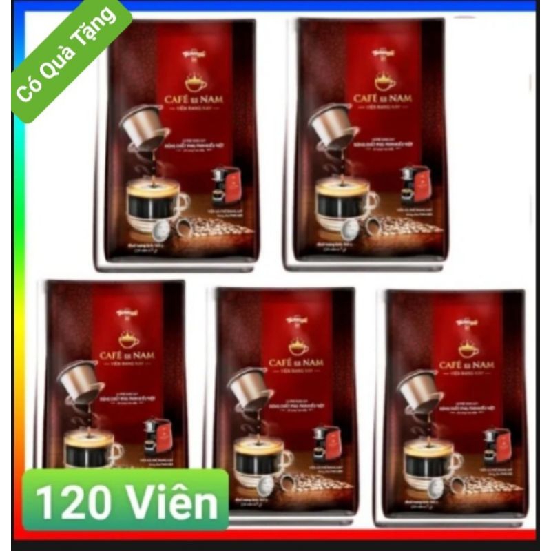 Cafe viên nén - viên nén De nam- vinacafe viên Combo 120 viên/5 túi