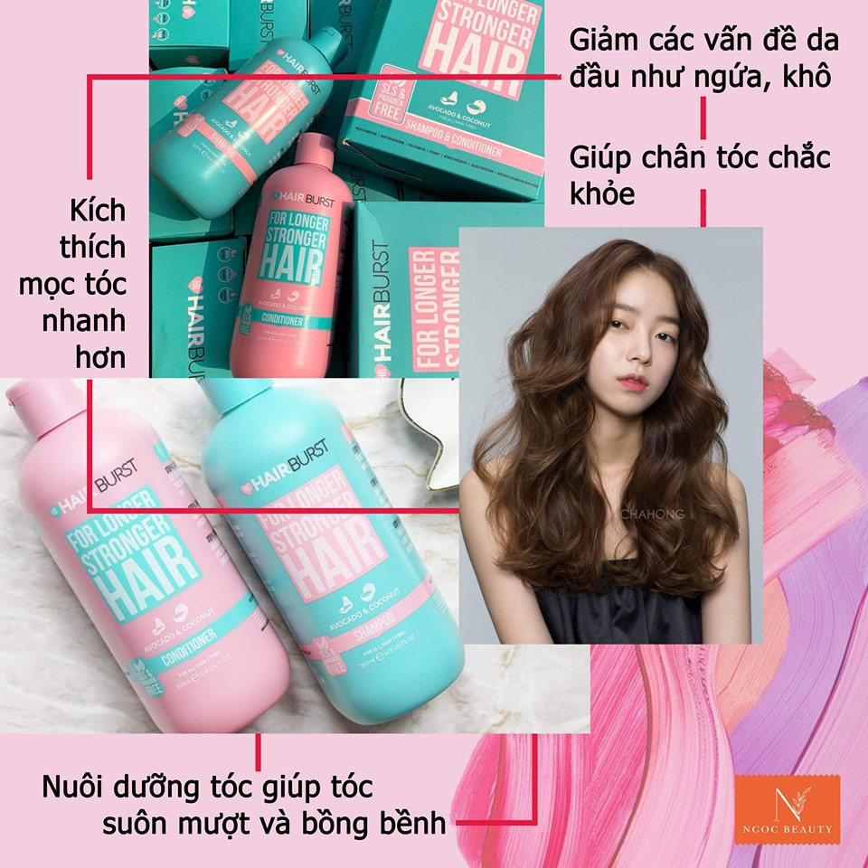 Set Hairburst Gội Xả For Longer Stronger Hair Kích Thích Mọc Tóc