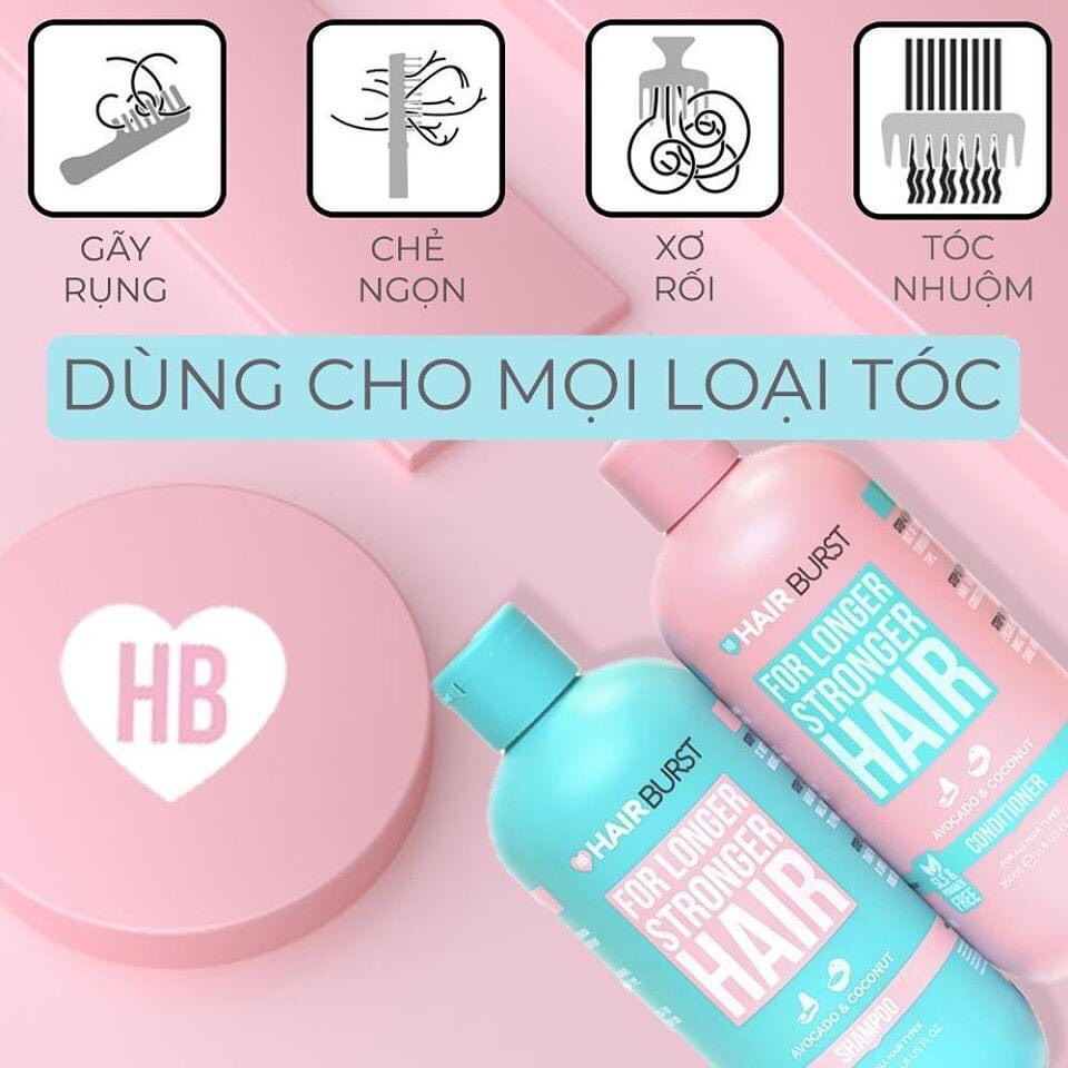 Set Hairburst Gội Xả For Longer Stronger Hair Kích Thích Mọc Tóc