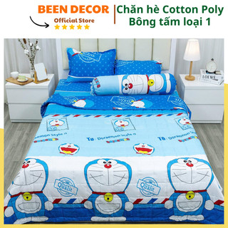 Bộ chăn ga gối 5 món mùa hè cotton poly Beendecor - Mẫu Doremon - Đủ kích thước