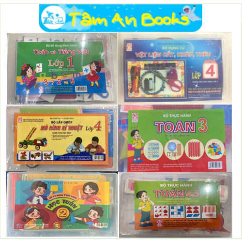 Bộ thực hành Toán Tiếng Việt/ Bộ lắp ghép mô hình kỹ thuật/ Bộ dụng cụ cắt khâu thêu lớp 1, 2, 3, 4, 5 chương trình 2023