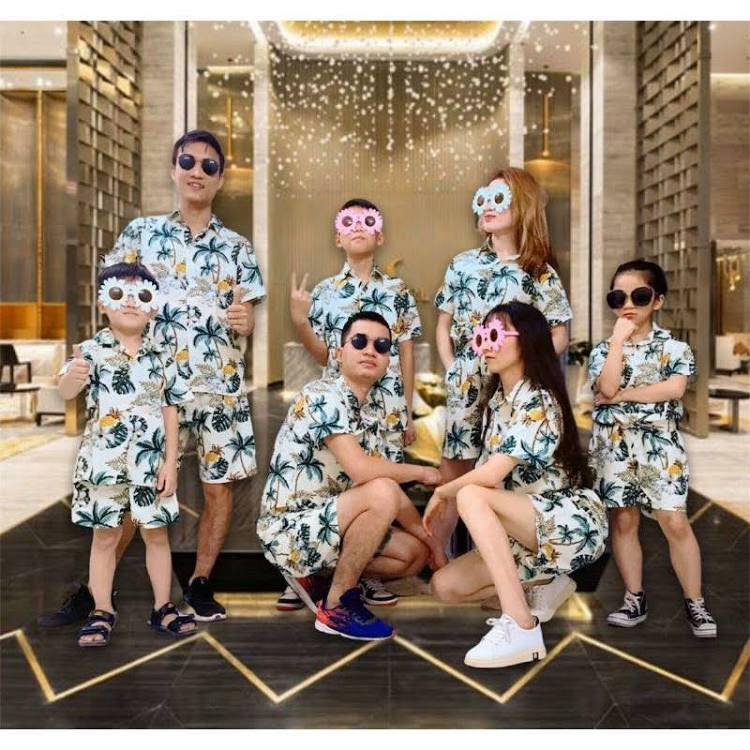 Áo sơ mi đi biển D9 dừa trắng #09
