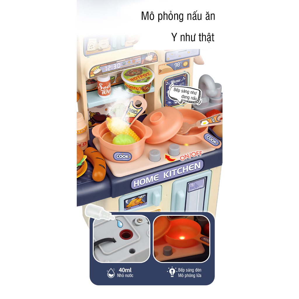 Đồ Chơi Trẻ Em - Bộ Đồ Chơi Nấu Ăn Nhà Bếp Cho Bé - Hàng Cao Cấp Gồm 33 Món