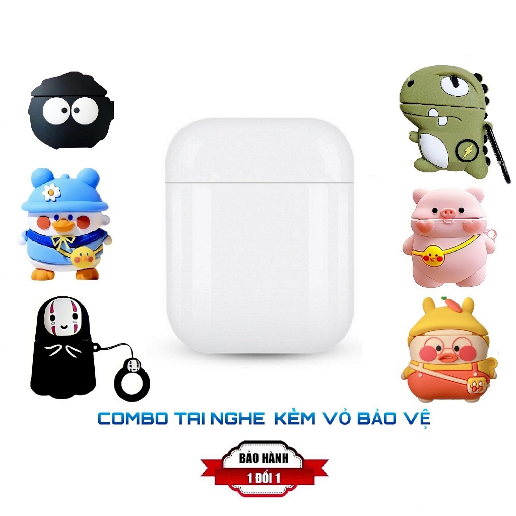 Tai Nghe Bluetooth Không Dây i12 TWS âm thanh sống động có mic kèm case vỏ ốp dễ thương