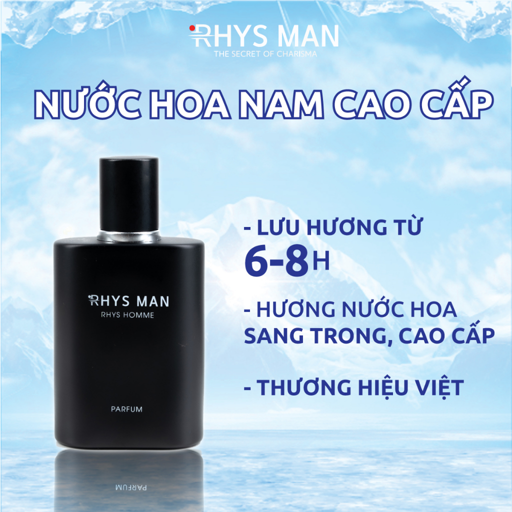Bộ Quà Tặng Nam - Sữa tắm gội nam & Sữa rửa mặt hương dừa & Dung dịch vệ sinh nam & Nước hoa nam RHYS MAN