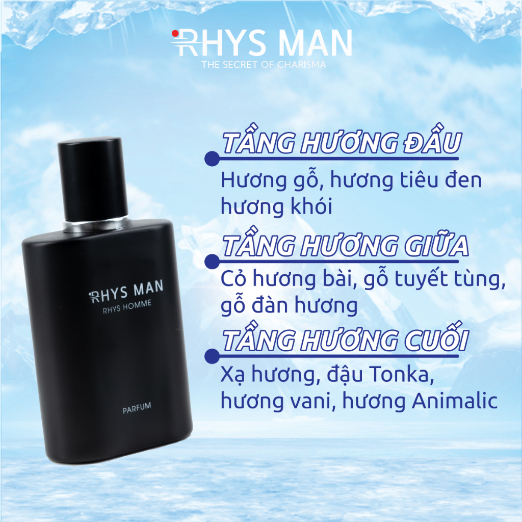 Bộ Quà Tặng Nam - Sữa tắm gội nam & Sữa rửa mặt hương dừa & Dung dịch vệ sinh nam & Nước hoa nam RHYS MAN